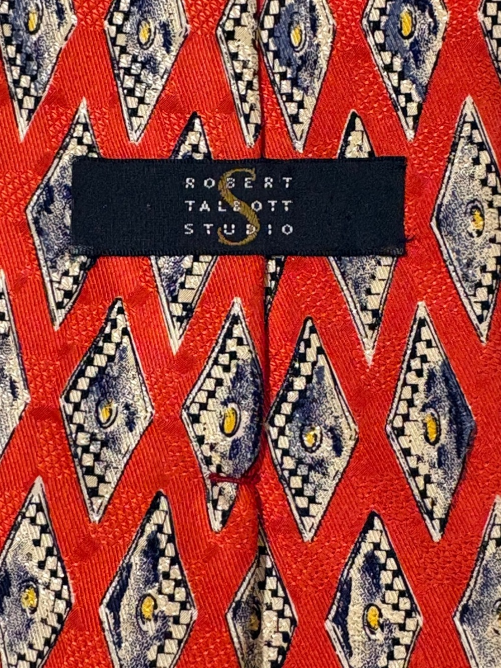 Robert Talbott Studio Vintage Silk Tie Geometric Red Diamond